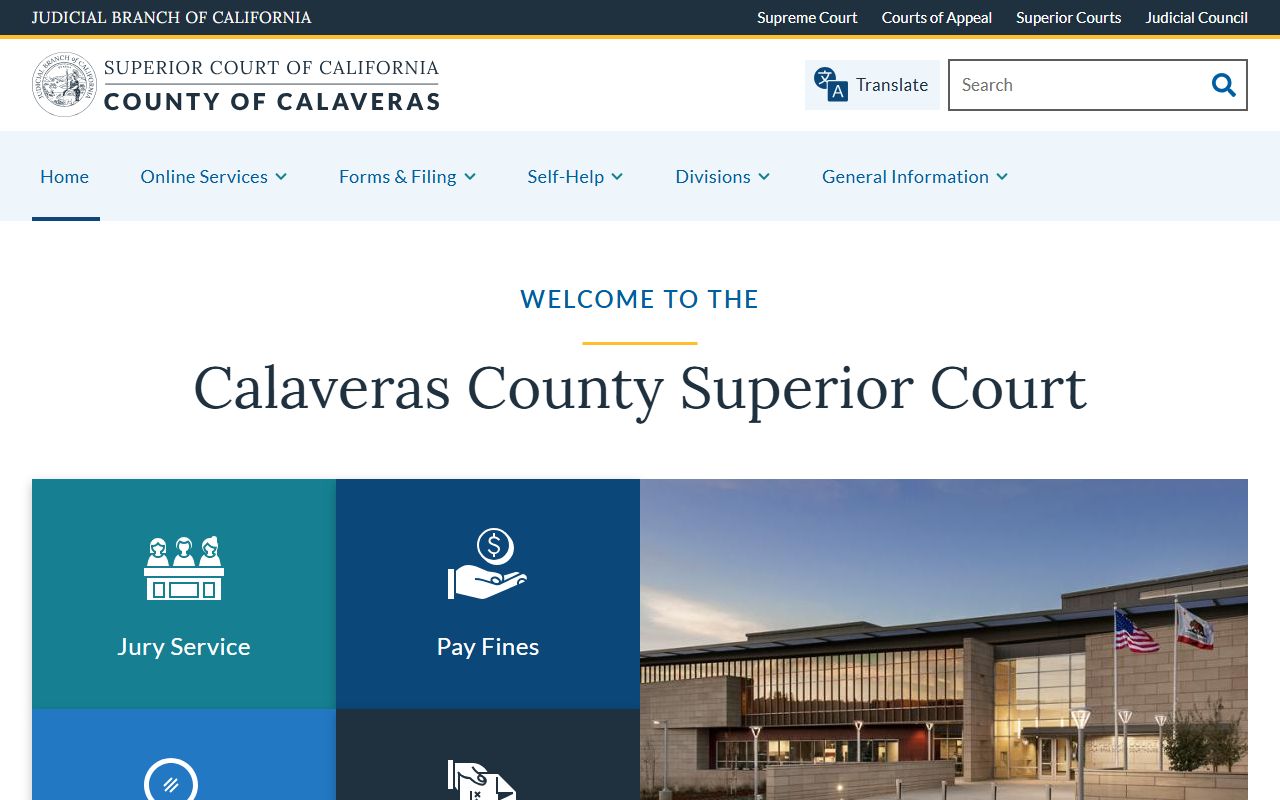 Calaveras Court for Calaveras County felony records