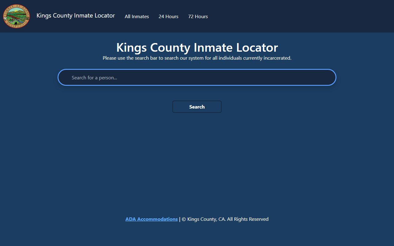 Kings Inmate Locator for Kings County felony records