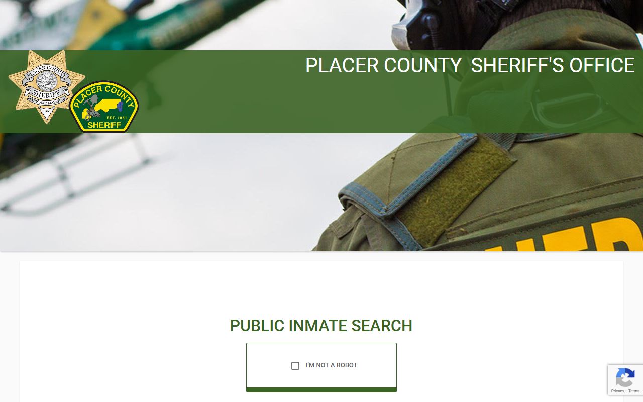 Placer Inmate Search (ATIMS) for Placer County felony records